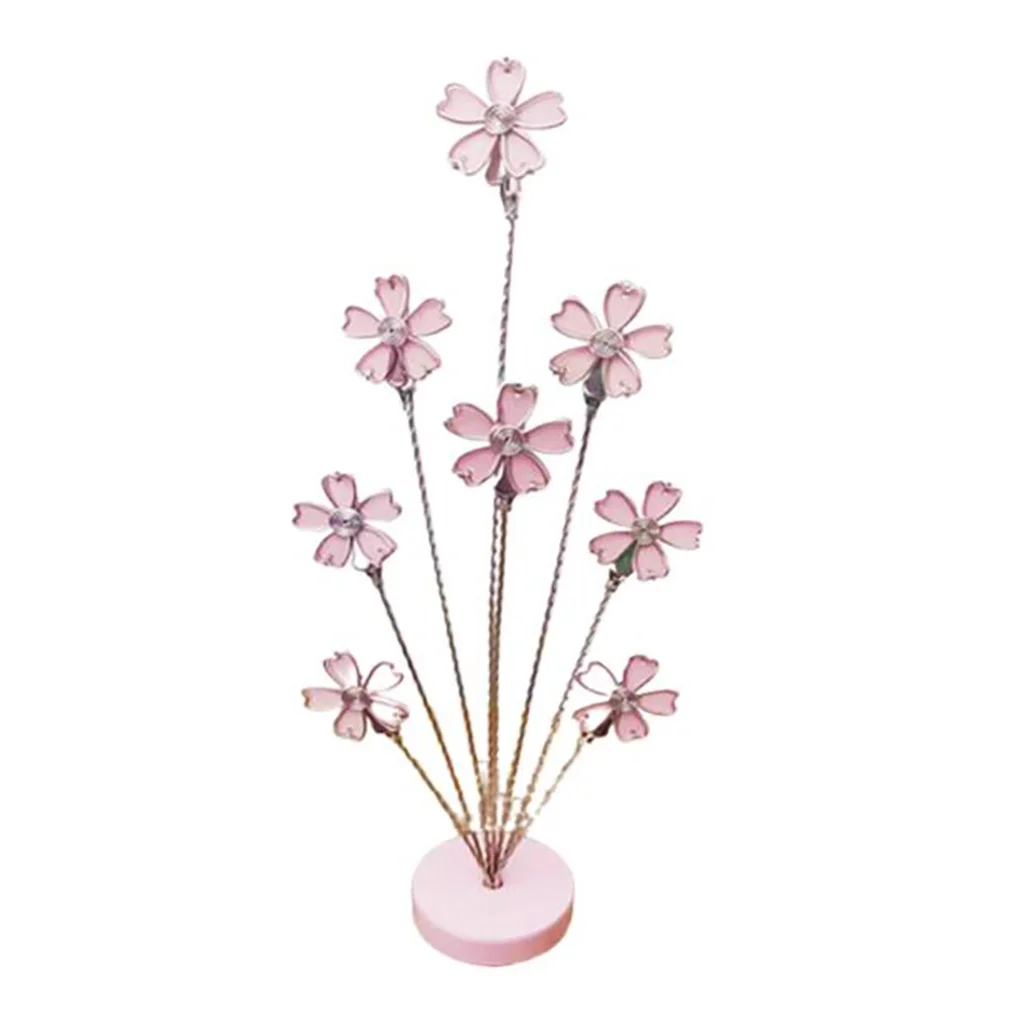 Creative Metal Crafts Sakura Eight-Headed Note Holder, Desktop Decoration Photo Holder, Vertical Retro Decorative Ornaments