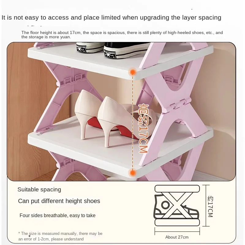 Folding Shoe Rack Multi Layers Shoe Organizer Space Saving Shoe Shelf Home Foldable Shoes Cabinets Simple Shoe Storage Rack