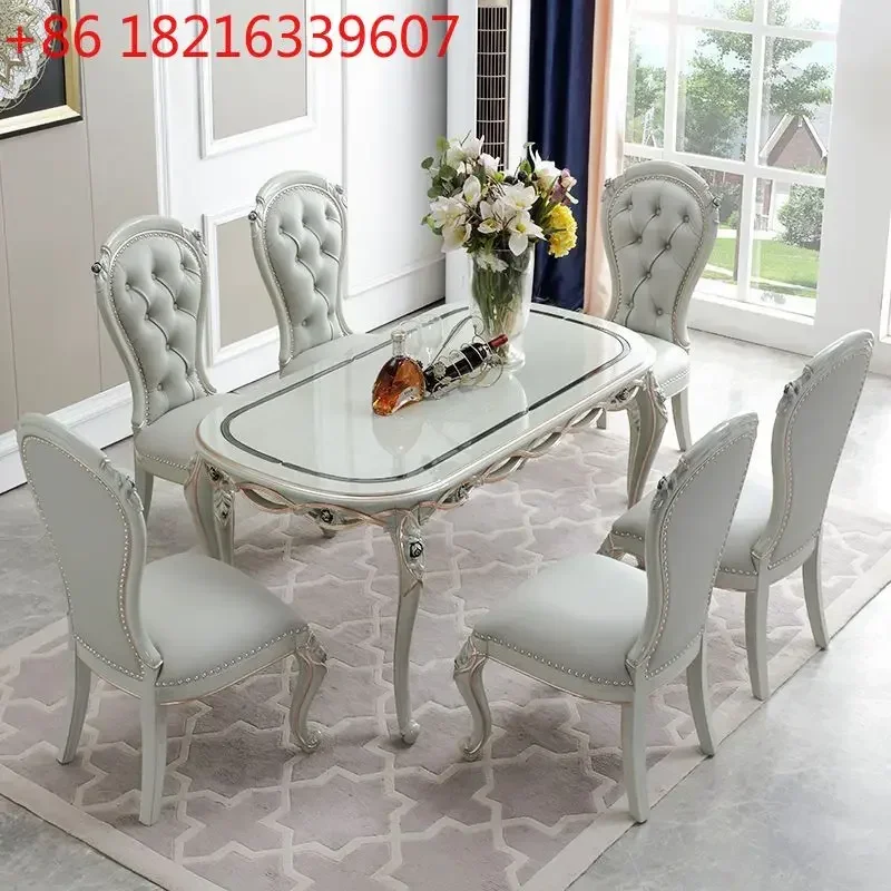 Picture 6: European solid wood dining table simple cold style dining table and chair combination