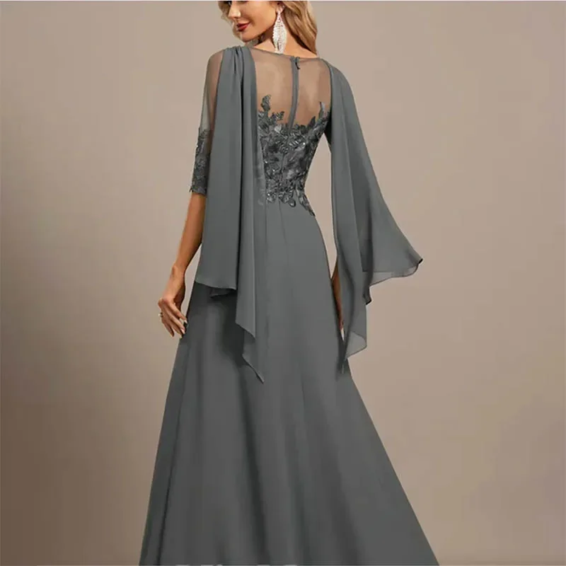 فستان سهرة نسائي لحفلات الزفاف من أم العروس، فساتين نسائية طويلة مخصصة لحفلات التخرج وحفلات الكوكتيل أنيقة وأنيقة #2