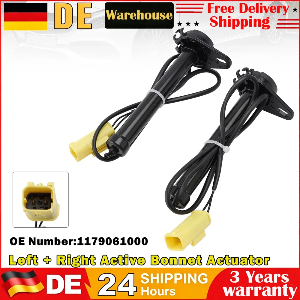 Image of 2 Stück Neue Aktive Motorhauben-Öffner für Links und Rechts A1179061000 für Mercedes-Benz A-Klasse 220 D W176 2013-2018 GLA-Klasse X117 C117 X156 Auto-Zubehör