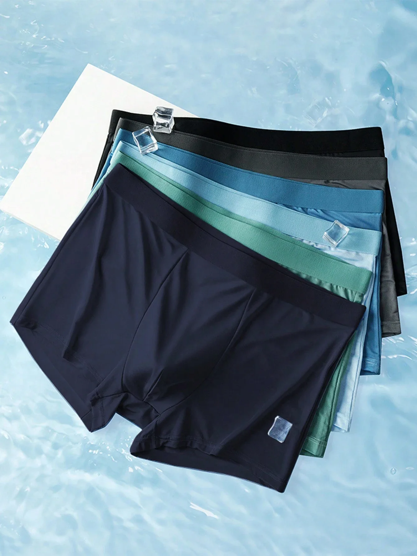 

6 Pcs Solid Color Breathable Men's Boxer Shorts Casual Underwear