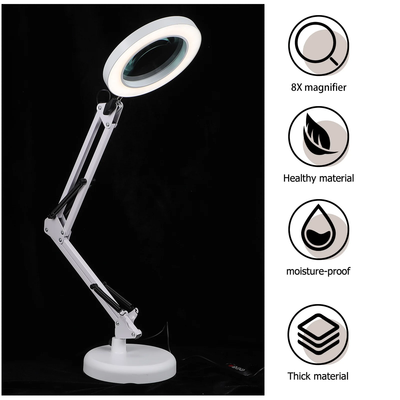

Magnifying Glass Light Magnifier Lamp Desk with and Portable Led Desktop Baby for Clamp