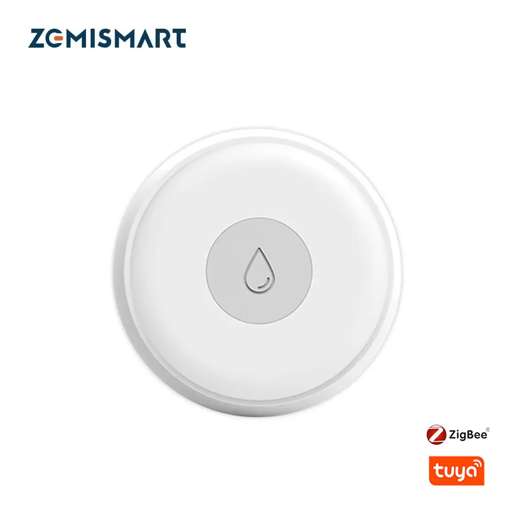 Zemismart Tuya Zigbee Water Leak Detector Smart Home Overflow Security Alarm Flood Leakage Sensor Work with Homekit via ZMHK-01