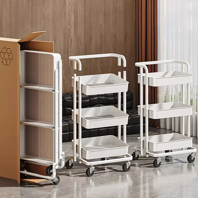 Trolley Storage Rack Floor To Ceiling Multi-layer Backpack Storage Rack Kitchen Bedroom Mobile Bookshelf Salon Furniture