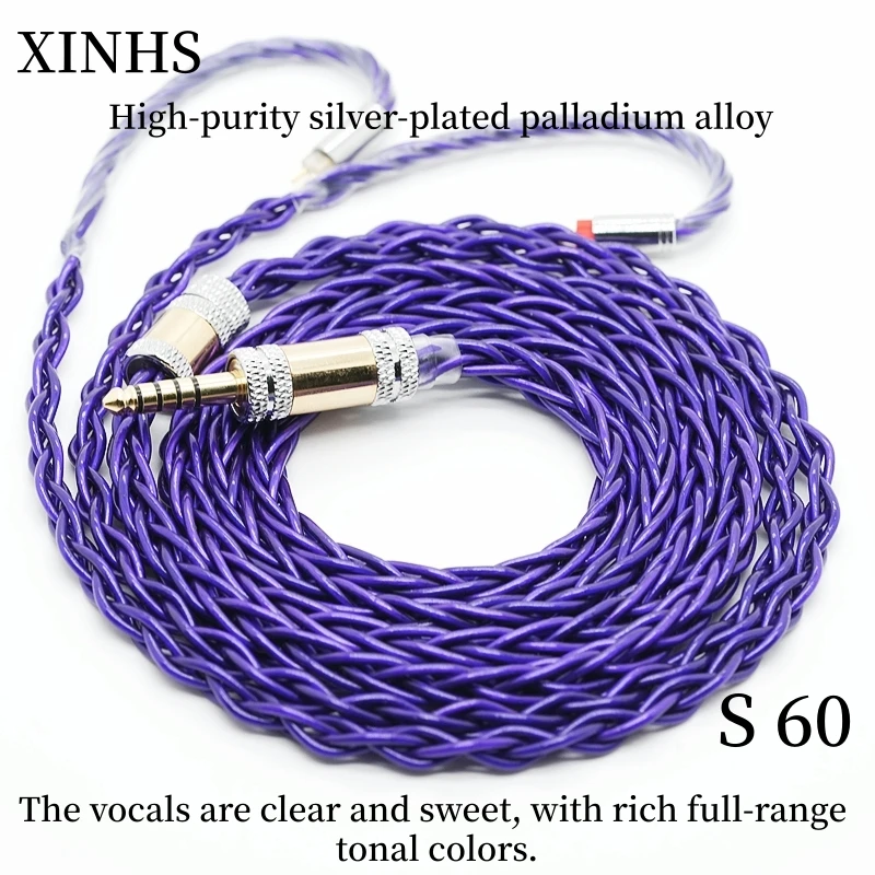 XINHS S60 Purple Phoenix 8-stock High-Purity Silver Plated Palladium Earphone Upgra with the Same Level of Sound Quality as S06