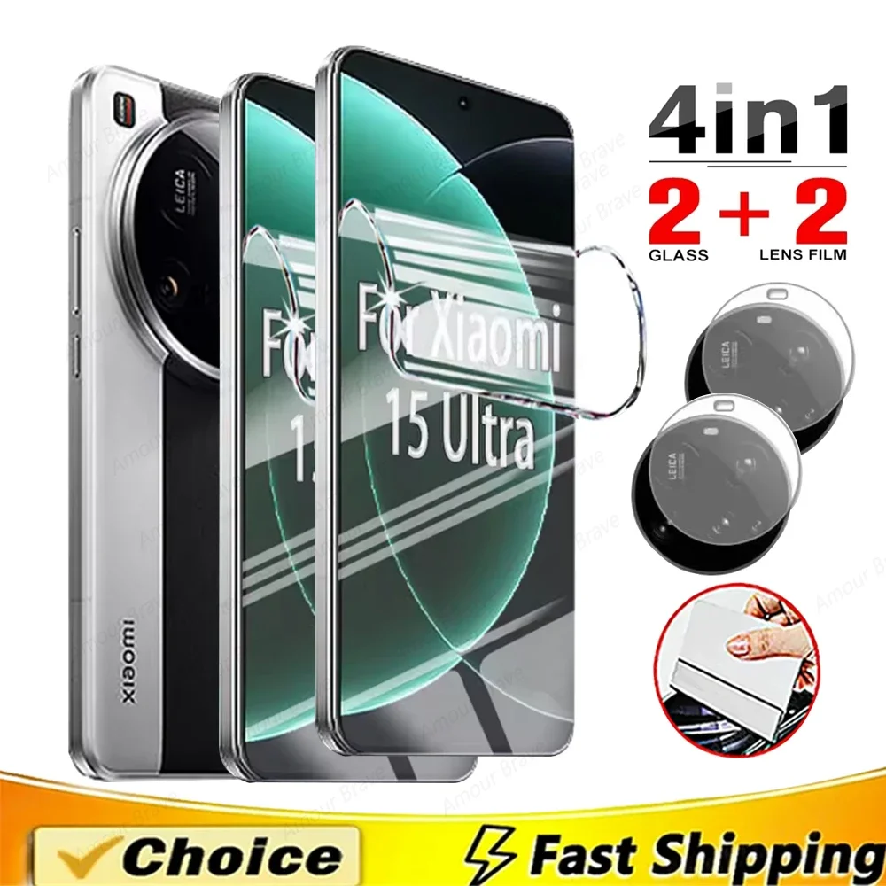 

4in1 Hydrogel Film for Xiaomi 15 14 13 Ultra 11 Lite Camera Lens Screen Protector for Xiaomi 14T 13T 12T 11T 10T Pro Not Glass