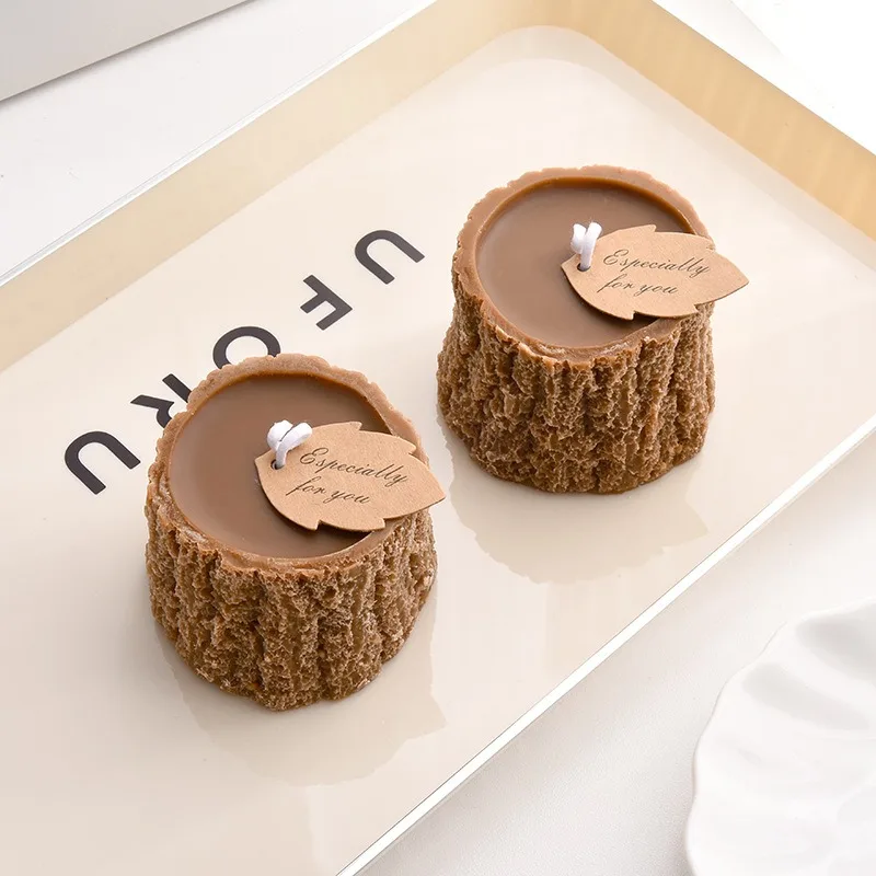 Vela Aromática con Forma de Tronco de Árbol, Decoración Creativa para el Hogar, Accesorio para Caja de Regalo de Boda, Adorno Festivo, Aroma a Rosa y Agarwood