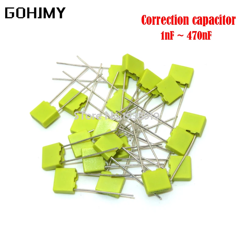 20pcs Correction capacitor 100V 1nF ~ 470nF 100nf 220nf 10nf 47nf 22nf 1nf 0.47uf 0.1uf Polypropylene Safety Plastic Film