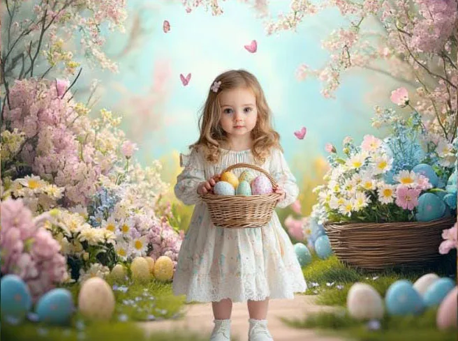 Mehofond التصوير خلفية غريب الأطوار عيد الفصح الأزهار الربيع حديقة الاطفال حفلة عيد ميلاد صورة ديكور خلفية استوديو الصور