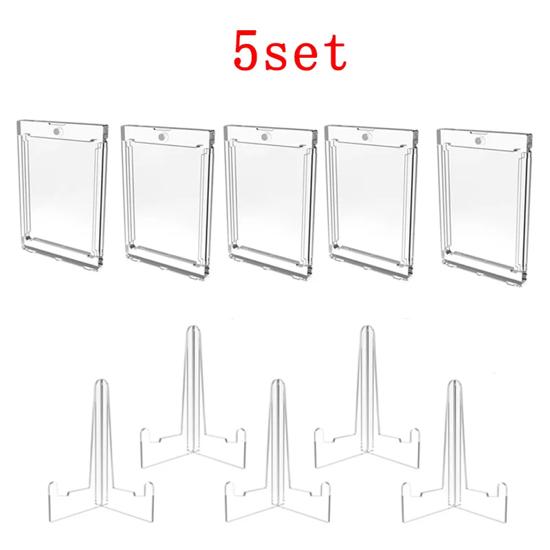 35PT magnetische kaarthouder set vitrine geschikt voor YuGiOh Pokemon Game sport ruilkaarten mouwen harde acryl beschermer speelgoed