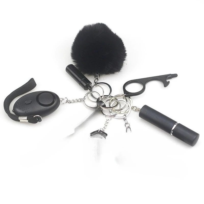 8Pcs/Set Women Self-Defense Keychain Set Accessories Personal Survival Alarm Window Breaker