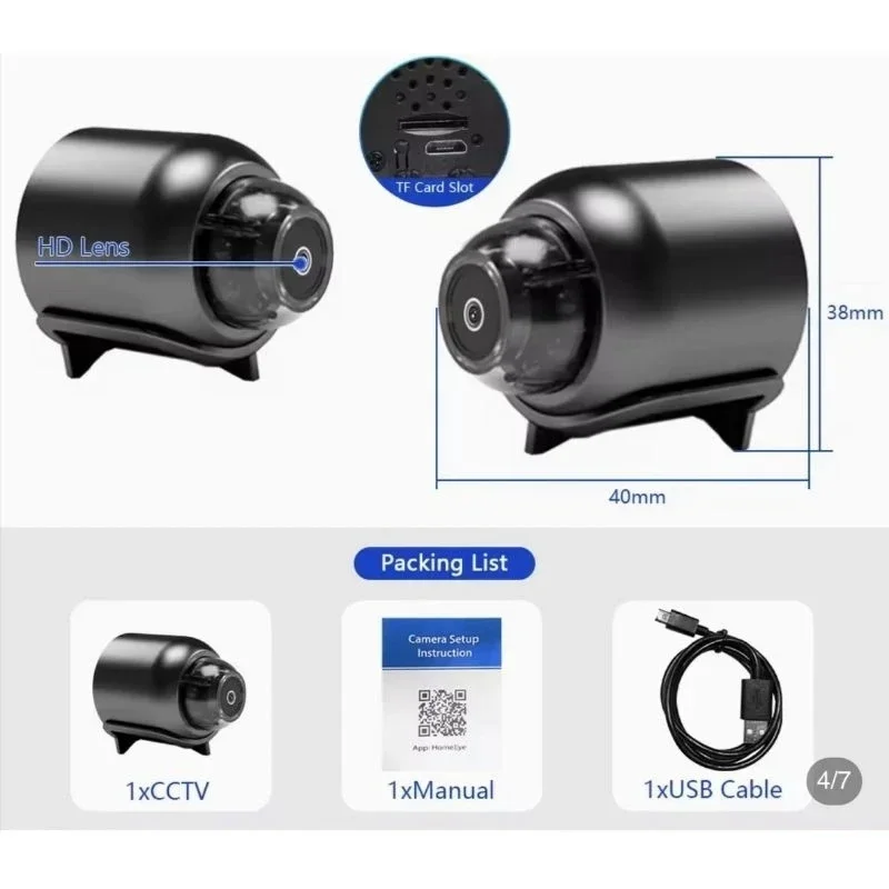 NEW X5 Mini Camera HD1080P Compact Wireless WIFI Camera with Cyclic Recording Suitable for Outdoor Indoor Use