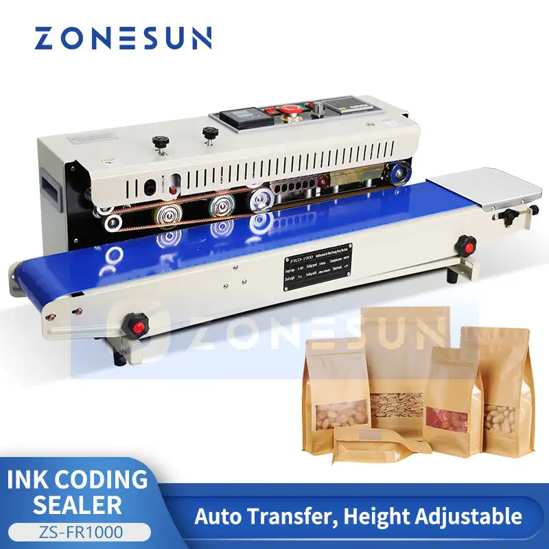 

ZONESUN ZS-FR1000 Semi-Auto Ink Band Sealing Machine with Printer