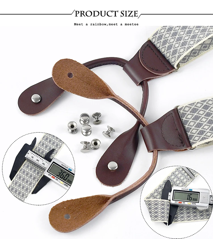 Men's Suspenders 6 Clips Wide Braces Corn Teeth Elastic Male Jockstrap Pants Suspender for Men Business Suit Mens Accessories