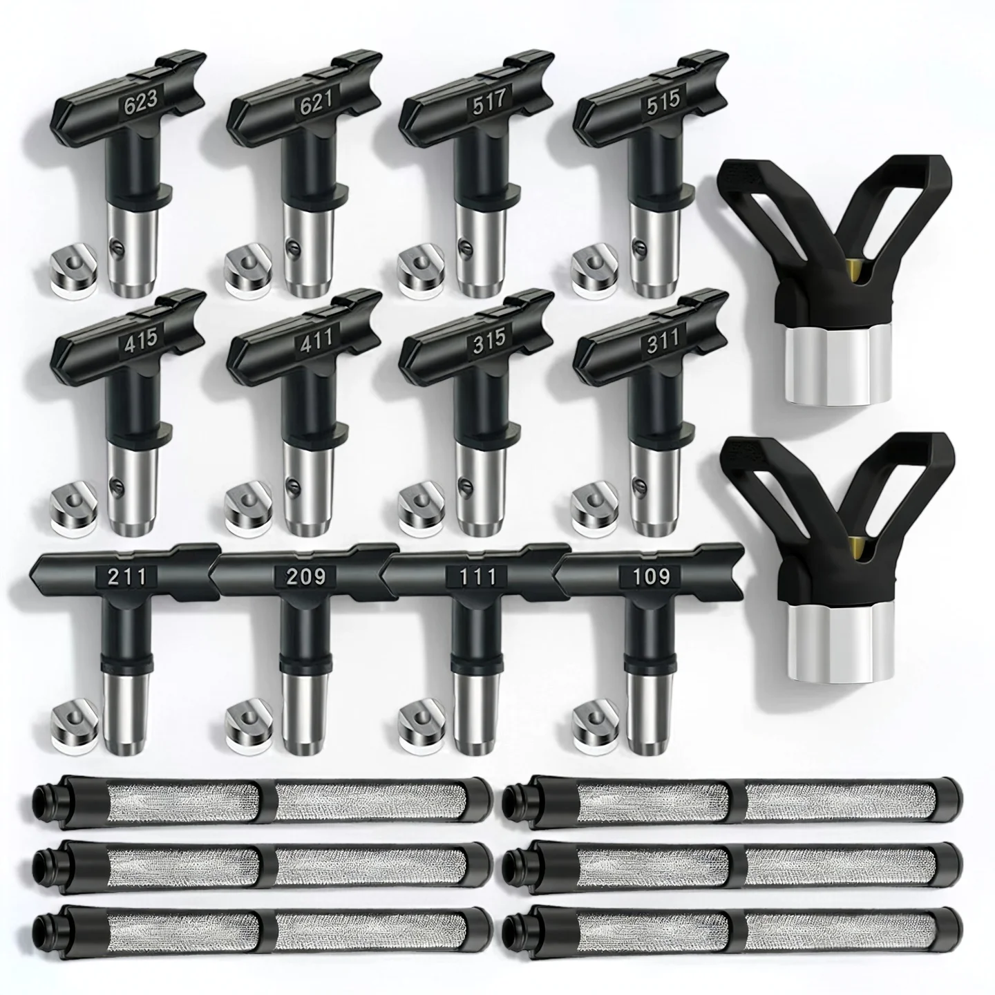

20Pcs Airless Paint Spray Tips Kit with Guards & Filters, Reversible Nozzles