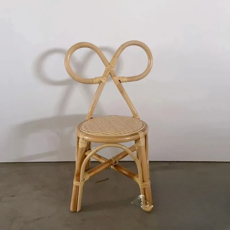 Rattan Rabbit Chair Children's Handmade Rattan Chair Cute Little Chair Simple Rattan Sillas Para Niños Rattan Chair Cadeiras