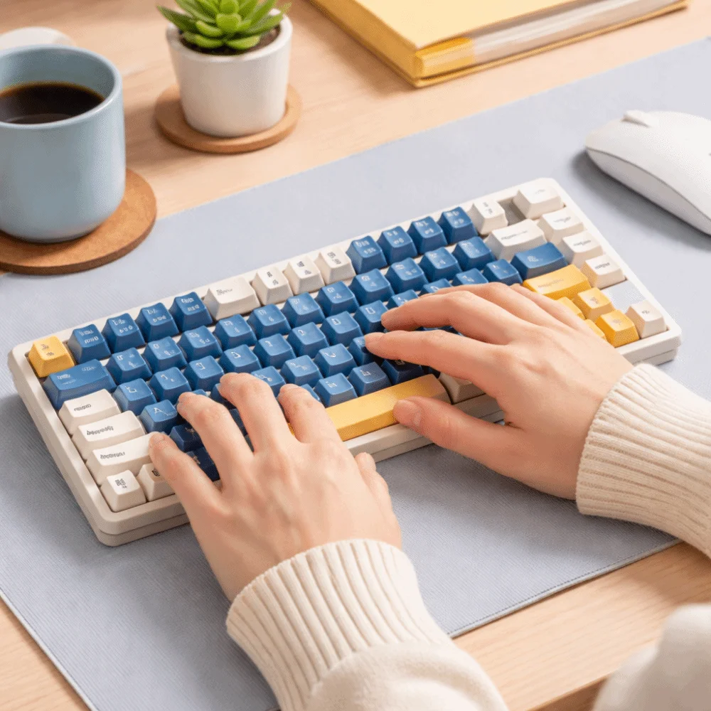 Wired Connection Gaming Mechanical Keyboard Compact Layout 75 Layout Mechanical Feel Keyboard Ultra-Quiet