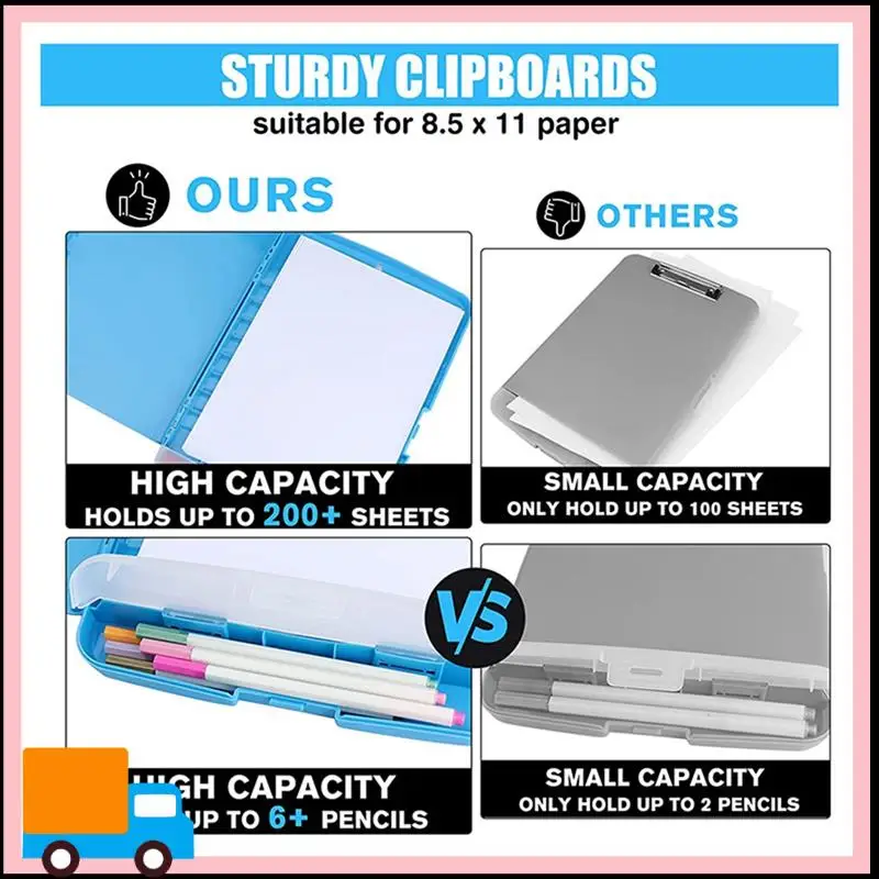 

Professional-Clipboards With Heavy Duty,8.5X11clip Boards With Low Profile Clip,Side Opening,A4 Size For Office, School And Home
