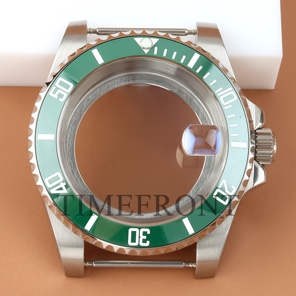 For Submariner 40MM NH35 Watch Case Green Ceramic bezel Stainless Steel Case Fit NH34 NH35 NH36 NH38 Movement Watch Accessories