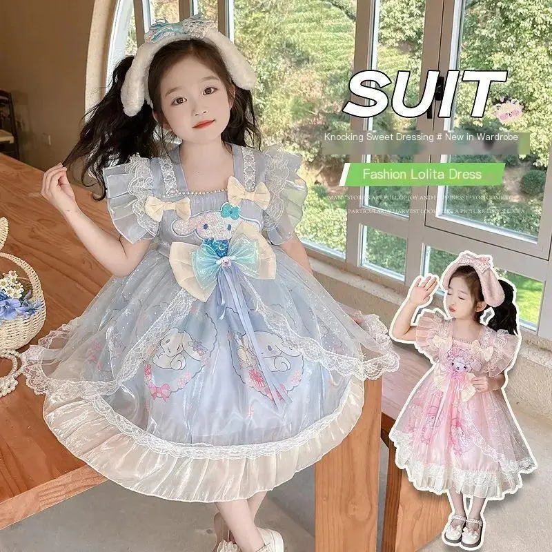 فستان الأميرة سانريوس ماي ميلودي فستان صيفي بدون أكمام للأطفال فستان رقيق بنمط جديد لوليتا بنات فستان شبكي عصري هدية #1