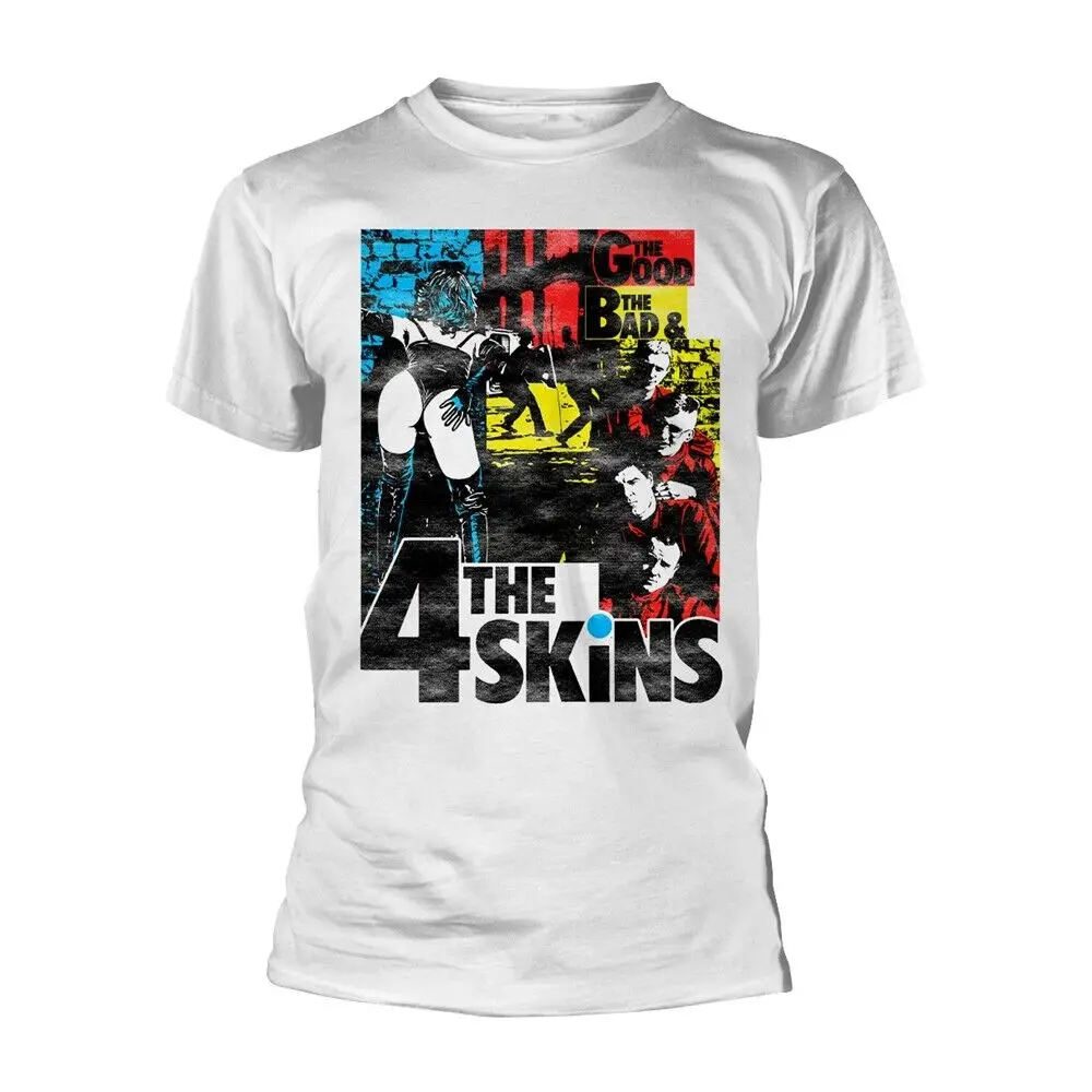 4 SKINS - THE GOOD THE BAD & THE 4 SKINS WHITE T-Shirt Small   T-shirts for Tees  tops Unisex Summer Short Sleeve