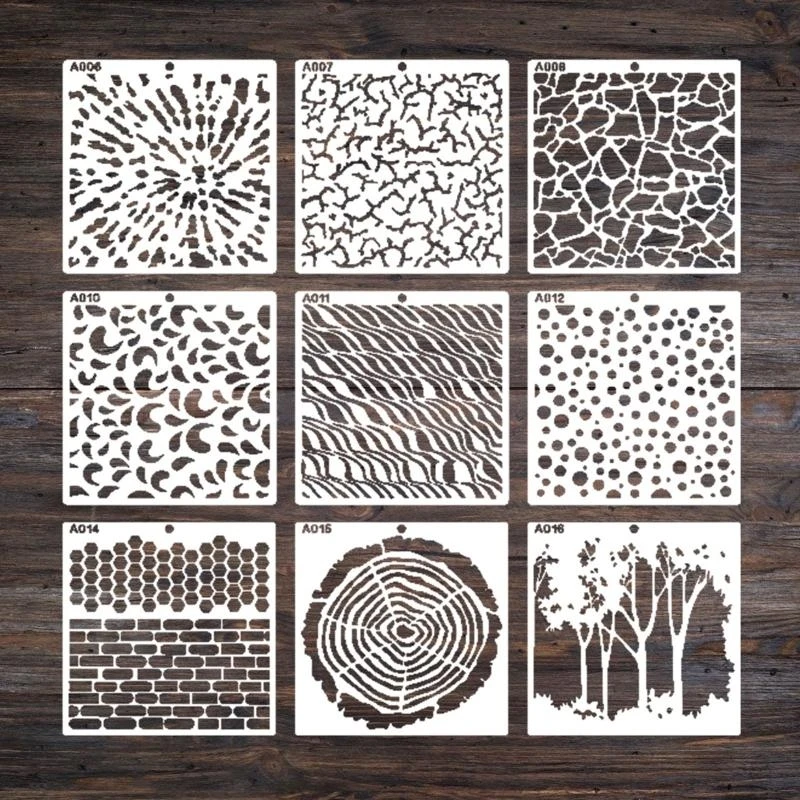 62KA 16PCS uitgeholde schildersjablonen Tekeningsjablonen Grote PET-sjablonen