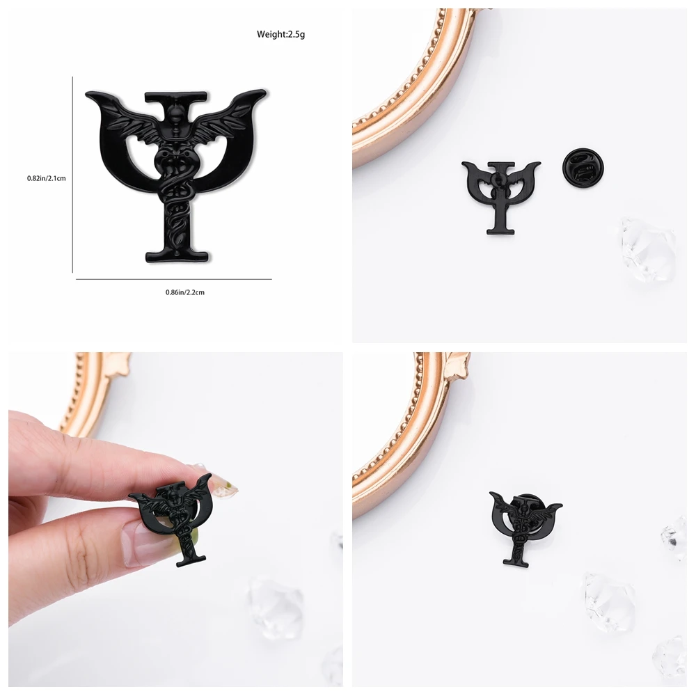 DCARZZ Psychology Psi Brooches Medical Charm Backpack Lapel Pins Badge Medicine Jewelry for Psychologist Doctor Nurse