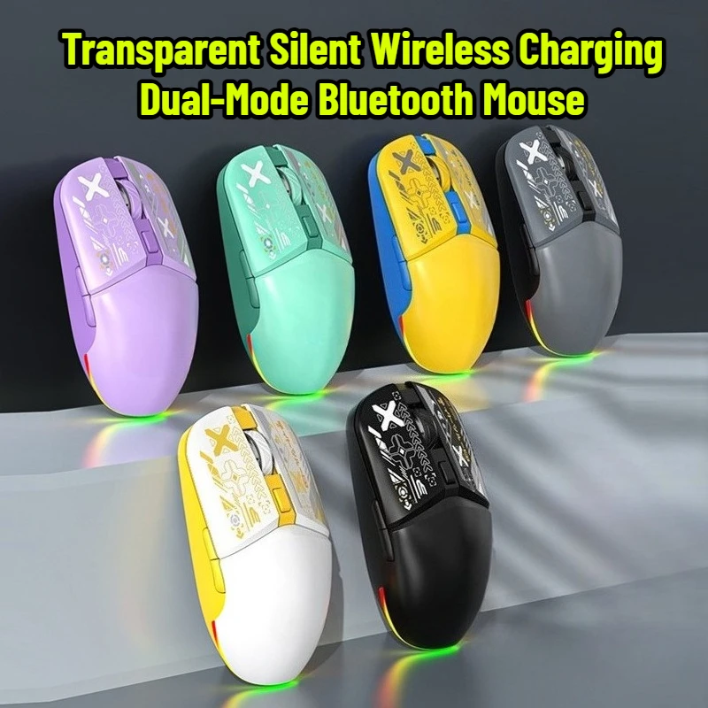 

Transparent Silent Wireless Charging Dual-Mode Bluetooth Mouse