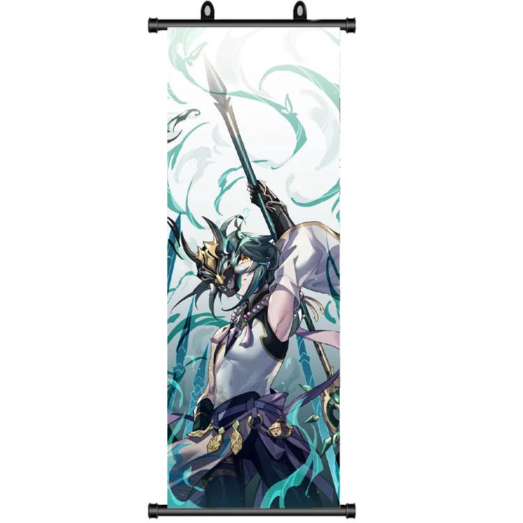 Anime Xiao Genshin Impact Spel Stof Muur Scroll Home Decor Anime Poster Geschenken 30*45Cm