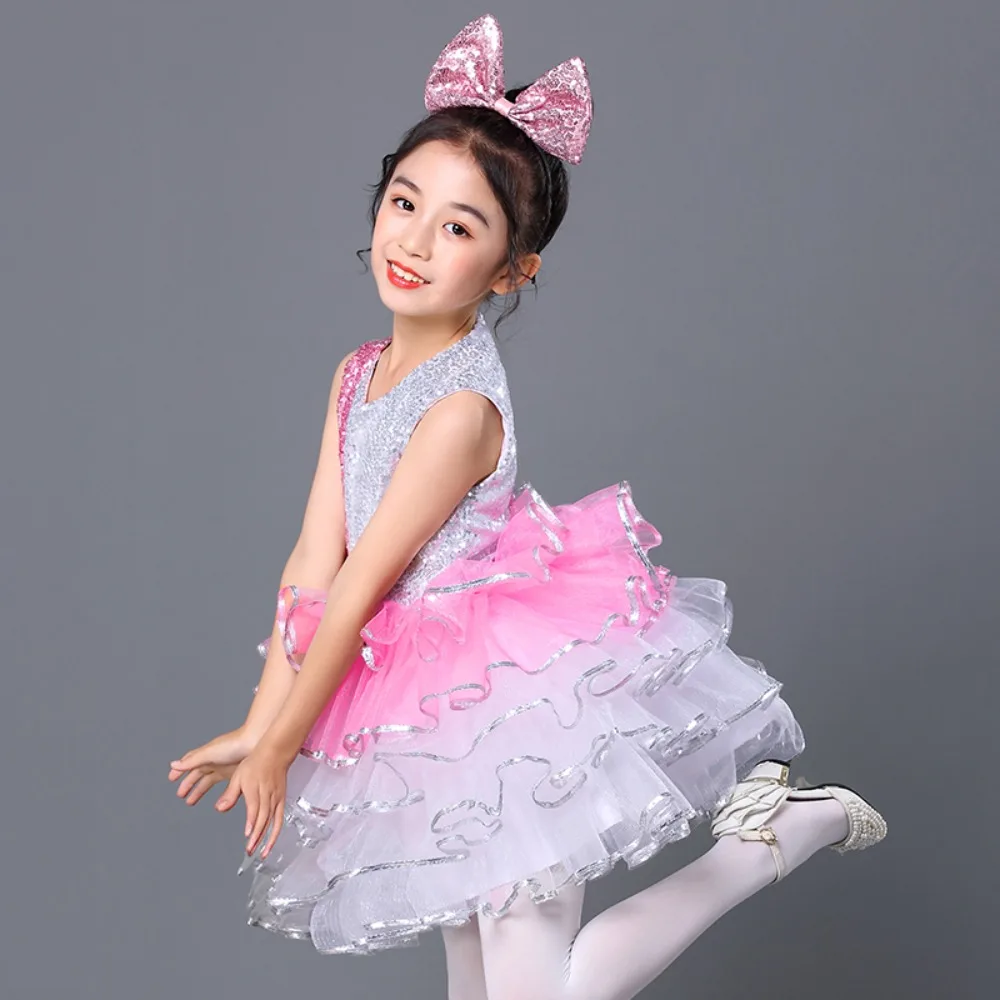 ملابس الأطفال ملابس الرقص أزياء المسرح فستان الحفلات الأميرة الجنية فستان توتو أنيق ملابس الأطفال فساتين الباليه فستان فتاة #2