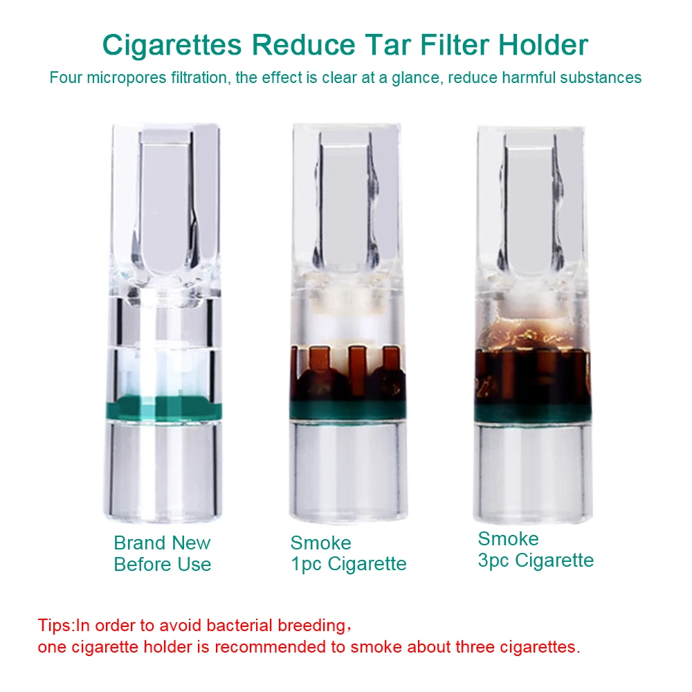 Tobacco Cigarette Filter 100pcs Disposable Smoking Reduce Tar Filtration Cigarette Cleaning Holder Converter Health Care