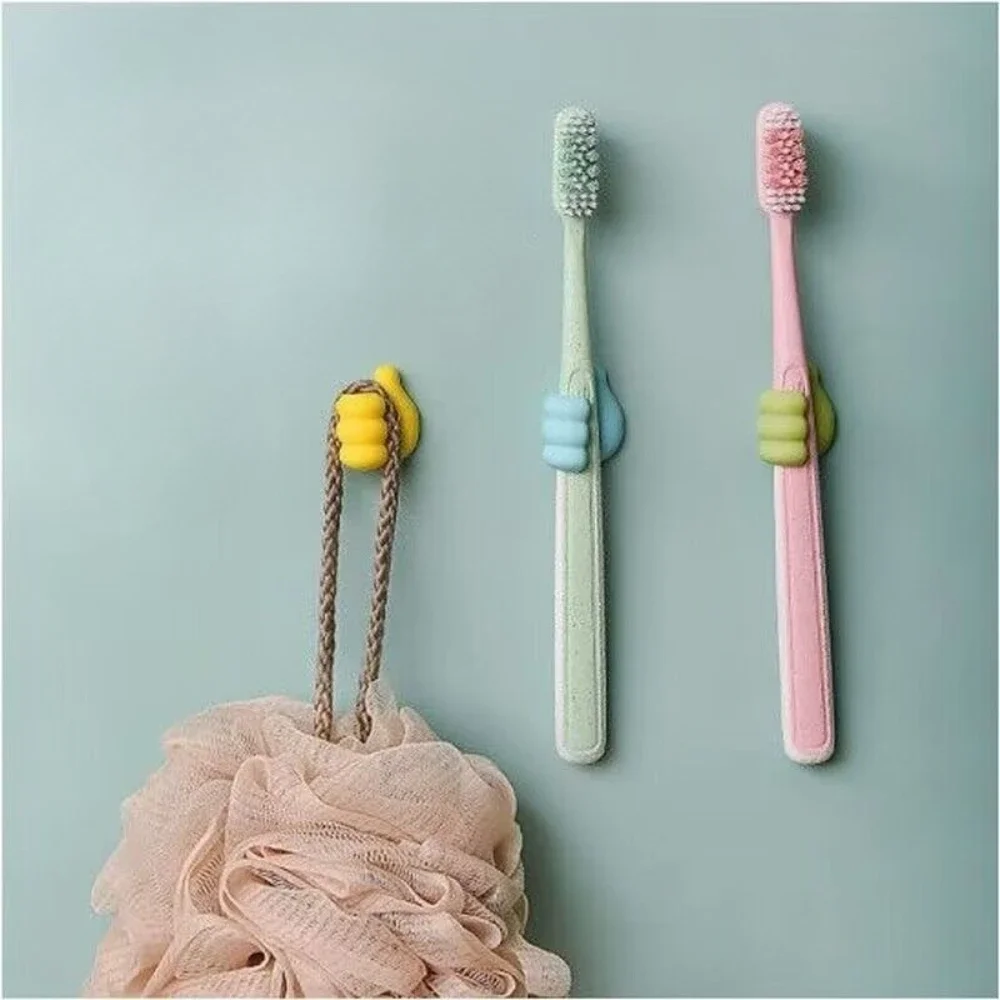 10PCS Random Color Thumb Hooks, No Drill Wall Hooks, Dorm Charging Cable Storage Holder, Cute Decorative Organizer