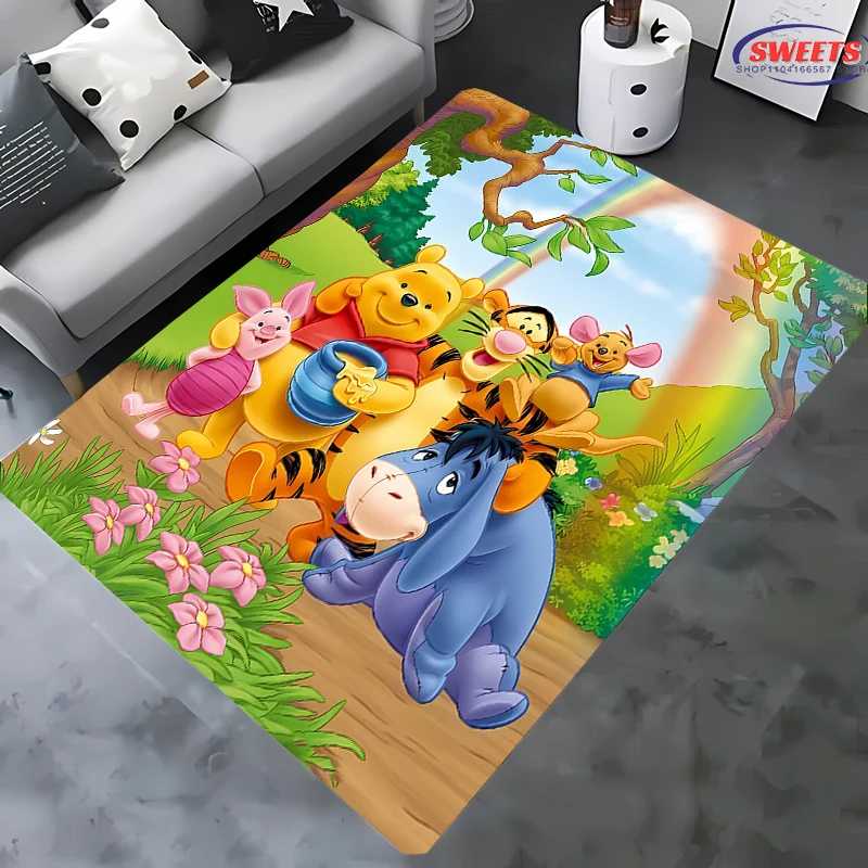 New Shelves! Classic Disney Winnie The Pooh Carpet, Living Room Bedroom Children's Room of Choice, Non-slip Machine Washable Mat #3