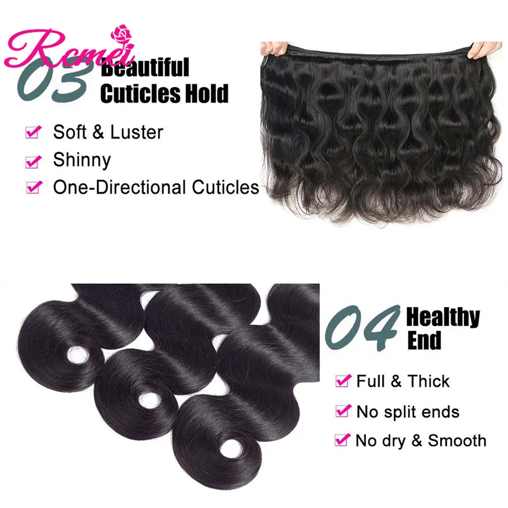 30 40inch Body Wave Human Hair Bundles 10A Brazilian Remy Human Hair Weaves Bundles Natural Color Raw Hair Extensions For Women