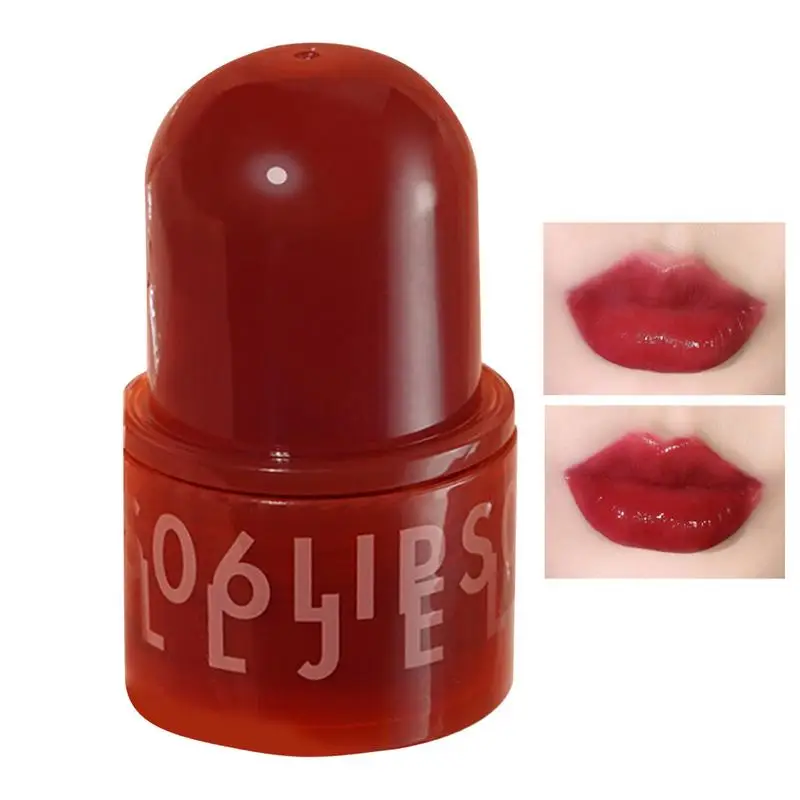 Brillo de labios Nude hidratante, lápiz labial de gelatina, espejo hidratante, luz de agua, brillo de labios sólido, té de vidrio, rojo, marrón