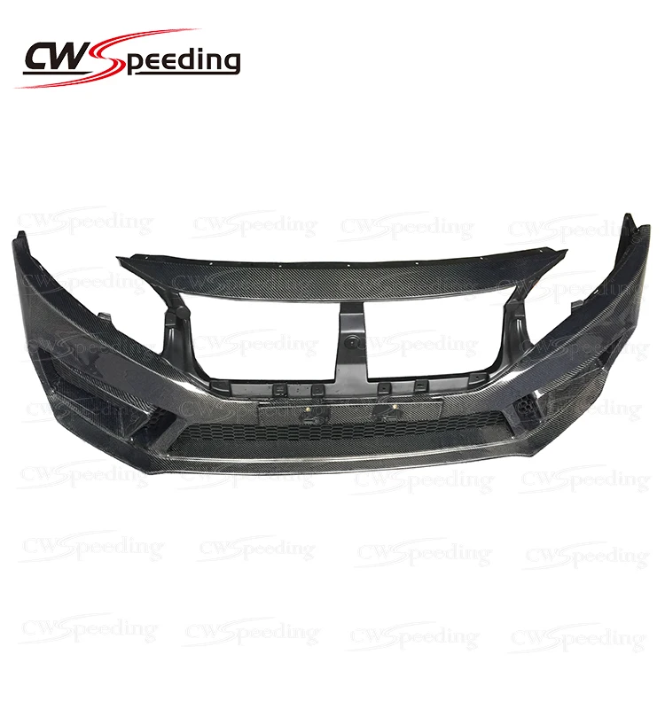 

2014-2018 CWS CA STYLE CARBON FIBER FRONT BUMPER For HONDA CIVIC 2016 2017 TEN GEN