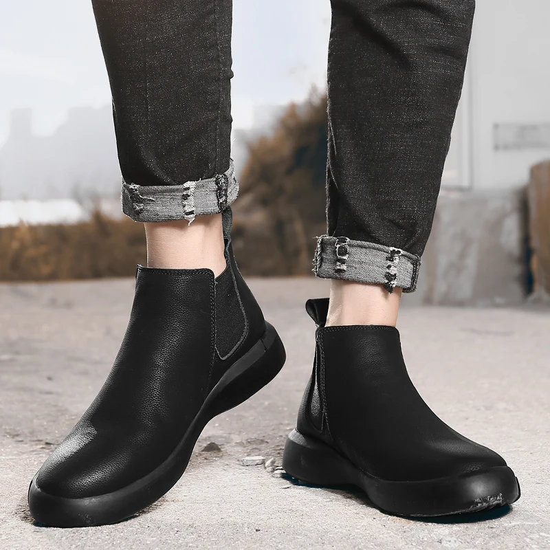 Chelsea Boots for Men Trendy All-match Casual Non-slip Wear-Resistant Round Toe Breathable Fashion Boots Spring  Autumn Main