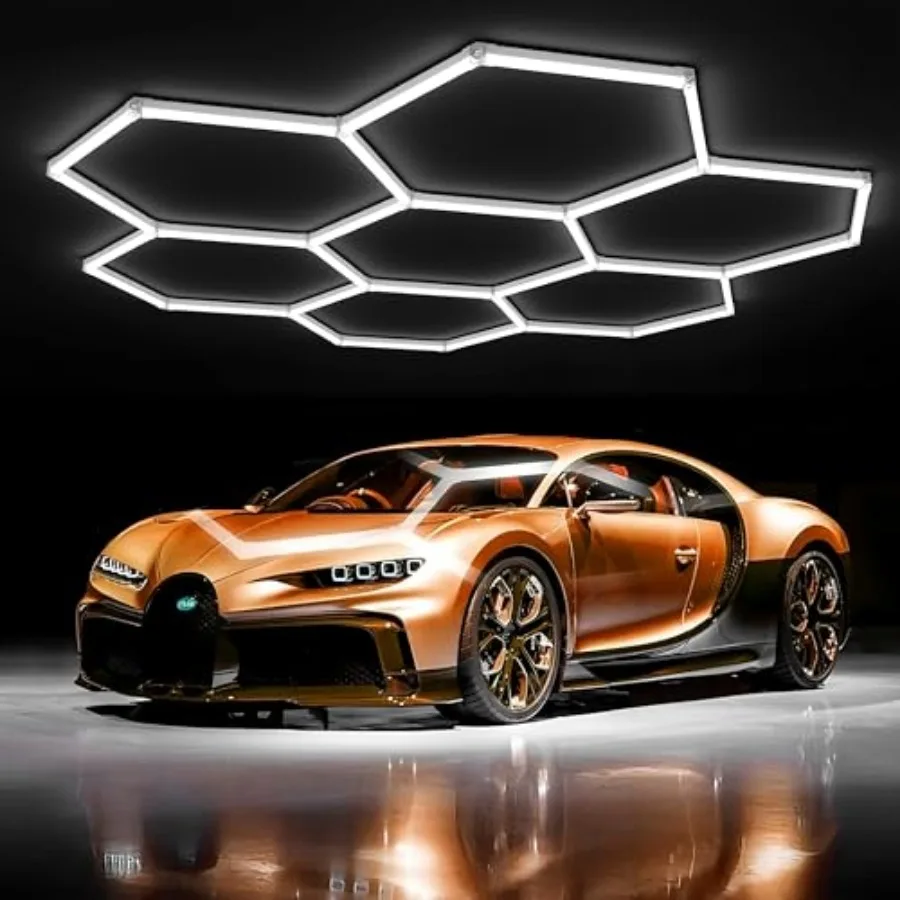 

Светодиодные шестиугольные светильники 31Lights Honeycomb, 7 штук, 48800 люмен, 488 Вт, для автодетейлинга и потолка, сверхъяркие, DIY