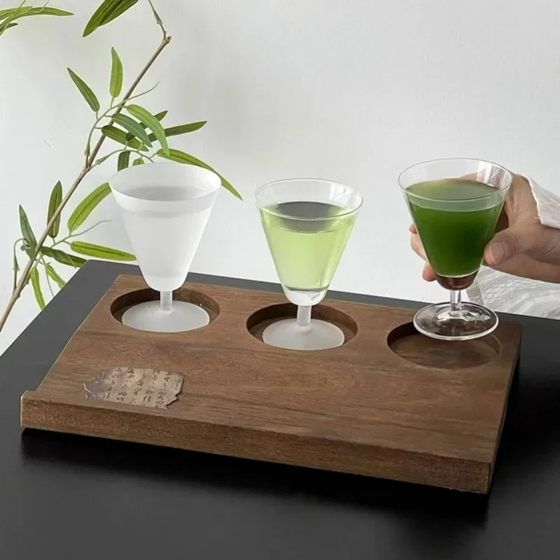 Japanese Style Martini Glasses Cups Cocktail Glass Cups Triangle Martini Glasses Cup Transparent Goblet Glass Cup Bar Tool
