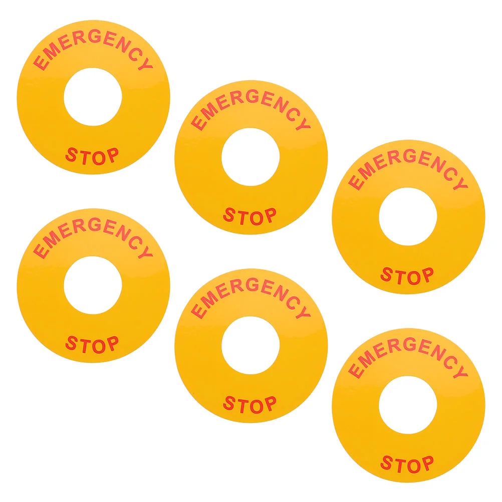 Electrical Safety Signs Button Label Caution Tag Labels Applique 620X620X010CM Emergency Stop Stickers Decal Warning Yellow