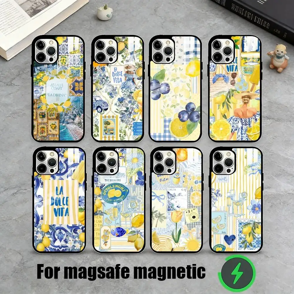 European Amalfi Coast Lemon EACL  Phone Case For iPhone17,16,15,14,13,12,11 Plus,Pro Magnetic with Magsafe Wireless Charging