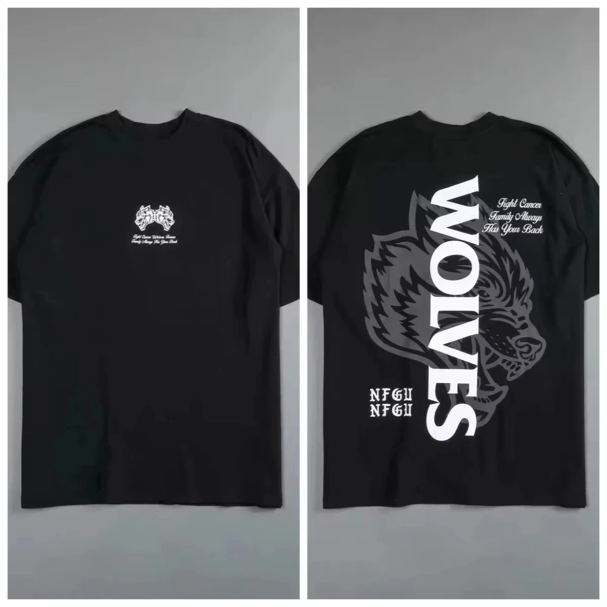 Retro Black Wolf Head High End Fitness Street Fashion Brand T-Shirt Cotton Graphic Tee Men Women Summer Streetwear