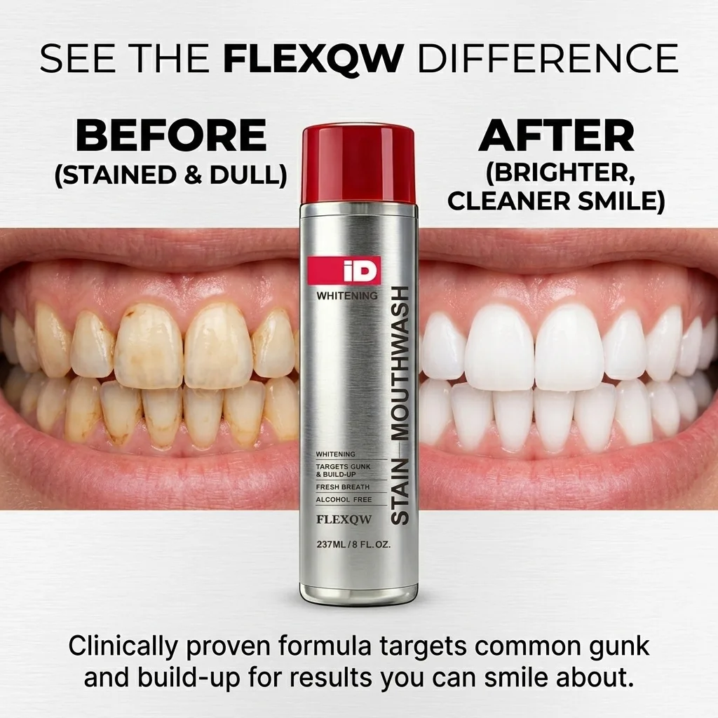 Hismile ID Whitening Stain Mouthwash 237ml Long-lasting Fresh Breath Cleans Stains And Plaque Brightens Teeth Oral Care