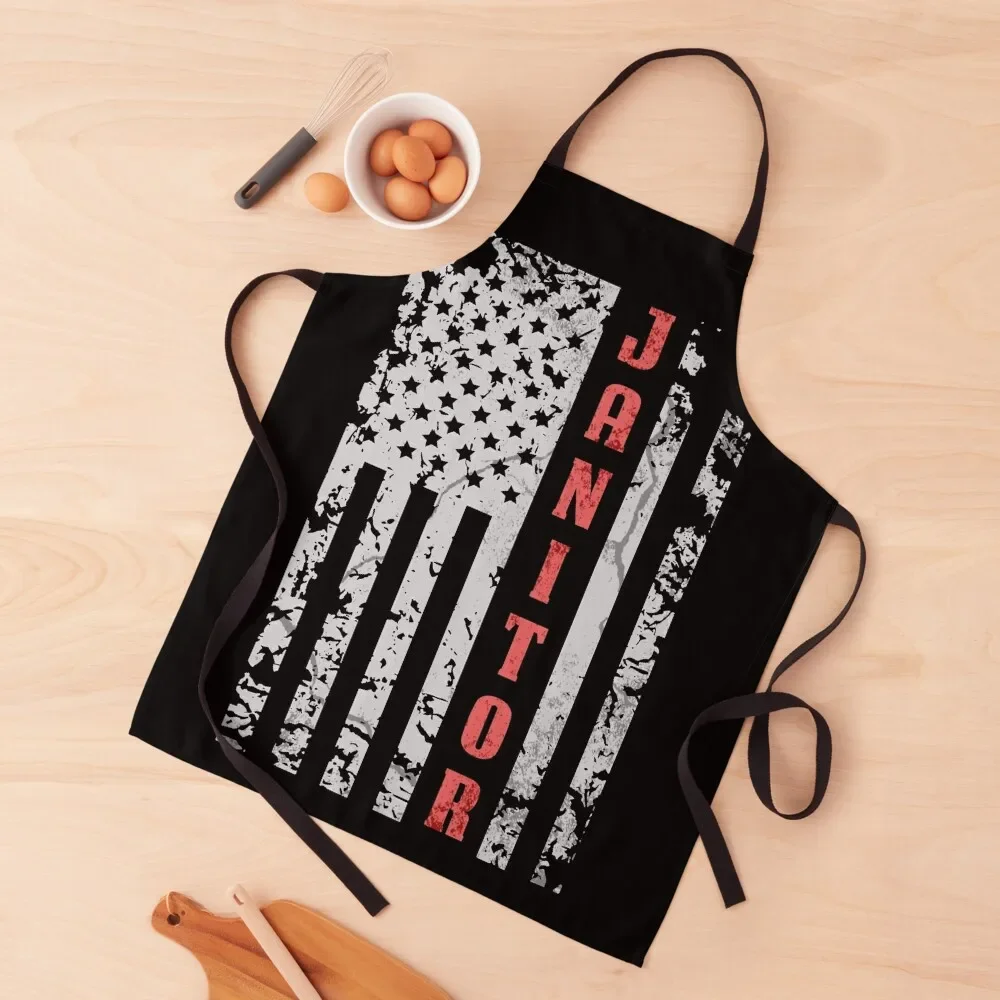 Janitor Grungy USA Flag Apron kitchen gadgets Womens Dresses for home useful pieces Apron