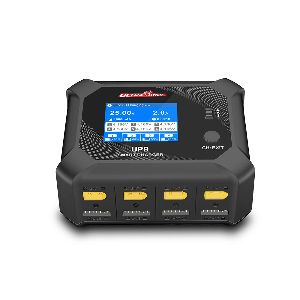 

UltraPower UP9 4 Channels Smart Blance Charger Discharger for 1-6S LiPo/LiHV/LiIon/LiFe Battery AC 100-240V DC 11-18V