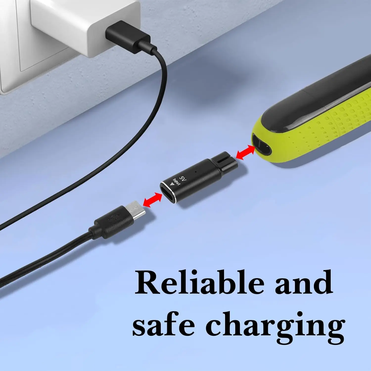 YUKU-Adaptateur de rasoir de type C, convertisseur de chargeur, 5V, compatible avec Philips One Blade QP2724, QP2834, QP4530, QP1924, QP1324