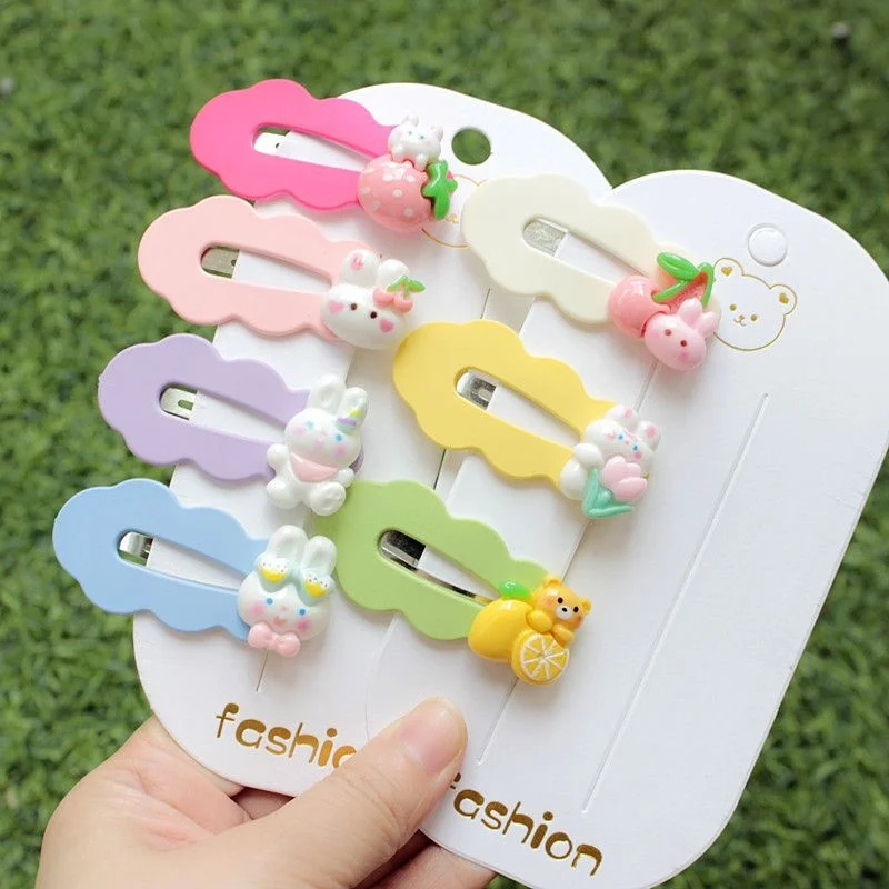 Beverage small hairpin cute ins sweet girl heart student cute cartoon fringe clip hairpin children girl