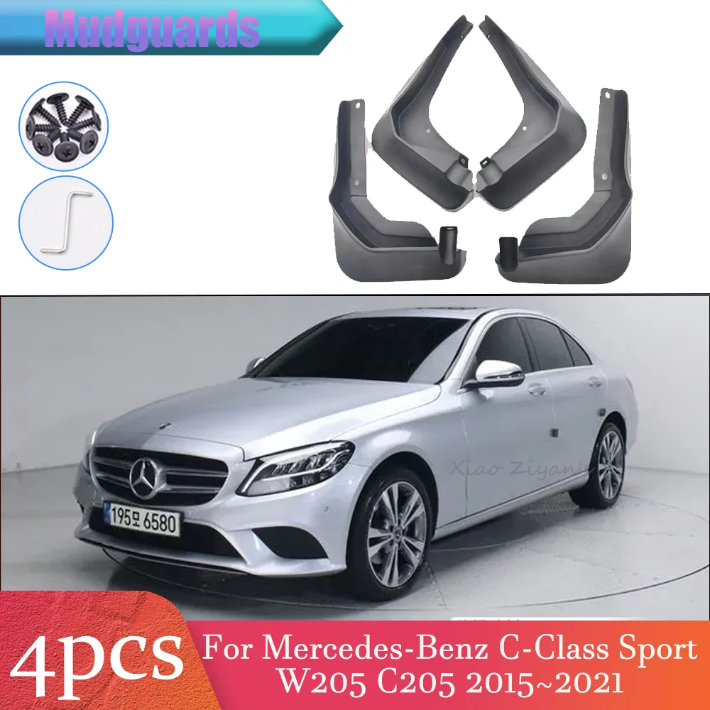 

For Mercedes-Benz C-Class Sport W205 C205 2015~2021 Car Wheel Mudguard Flaps Mud Skin Cover Guards Fenders Splash Accessories PP