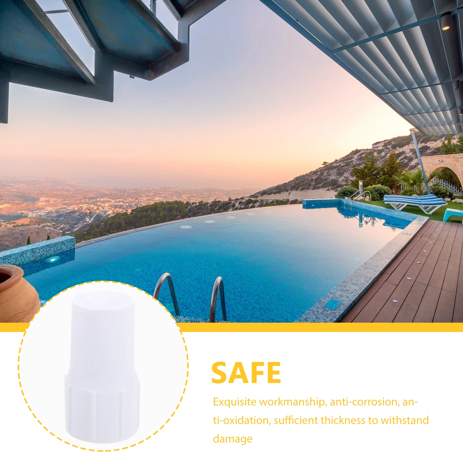 

Pool Adapter Connector End Vacuum Head Skimmer Suction Port PVC Threaded Plastic Durable Heat Resistant Easy Install